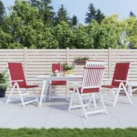 VidaXL Tuinstoelkussens 4 st hoge rug 120x50x3 cm stof wijnrood - thumbnail