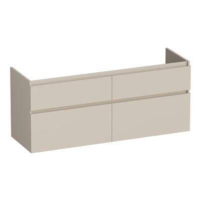 Brauer Delight - Onderkast - 120 cm - met 4 Softclose Lades Greeploos en 2 Sifon Uitsparingen - Mat Beige