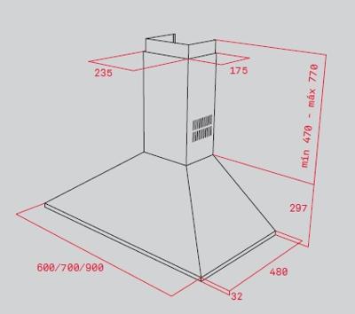 Conventionele Afzuigkap Teka 40460509 60 cm 613 m3/h 68 dB 236W Staal - thumbnail