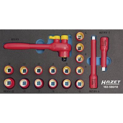 HAZET Dopsleutelset - geïsoleerd 163-580/18 - 3/8 inch (10 mm) vierkant hol - Buitentwaalfkant tractieprofiel - 18-delig - 8 - 22