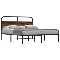 Bedframe zonder matras bewerkt hout gerookt eiken 120x200 cm - thumbnail