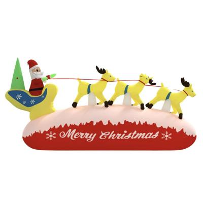 VidaXL Kerstdecoratie kerstman en rendieren opblaasbaar led 145 cm