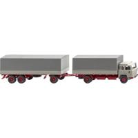 Wiking 045502 H0 Vrachtwagen Magirus 235 D Pritzhangerkabel, kieselgrijs - thumbnail