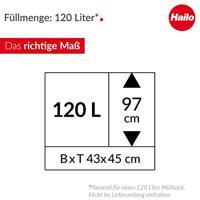 Hailo 0912-210 Recyclingzakhouder 120 l Aluminium (b x h x d) 43 x 97 x 450 cm Grijs Verrijdbaar 1 stuk(s) - thumbnail