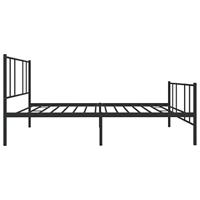 Bedframe met hoofd- en voeteneinde metaal zwart 90x190 cm - thumbnail
