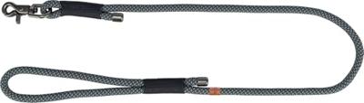 TRIXIE Soft Rope 1984001 Hondenriem, M-L 1,0 m/10 mm, zwart/grijs, robuuste lange hondenriem van touw met Trigger Snap Hook, voor middelgrote honden, zacht en rond materiaal met polsband