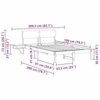 Bedframe met nachttafels met hoofdeinde Wasbruin 135 x 190 cm - thumbnail