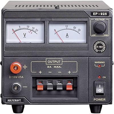 VOLTCRAFT EP-925 Labvoeding, regelbaar 3 - 15 V/DC 2 - 25 A 375 W Aantal uitgangen: 1 x