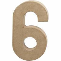 Creativ Company Cijfer, 6, h: 20,5 cm, b: 11,5 cm, dikte 2,6 cm, 1 stuk - thumbnail