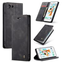 CaseMe-013 multifunctionele Retro Frosted horizontale Flip leren Case voor iPhone 6 Plus / 6s Plus met kaartslot & houder & Wallet(Black) - thumbnail