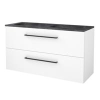 Badmeubelset BWS Salt 120x46cm Met Grepen 2 Lades Met Wastafel Hardsteen Ice White - thumbnail