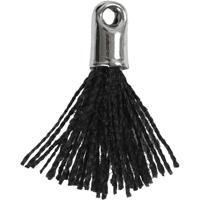 Creativ Company Tassel, l: 10 mm, gatgrootte 1 mm, zwart, 5 stuk/ 1 doos - thumbnail