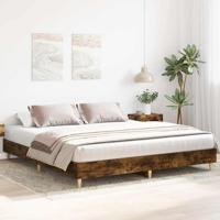 Bedframe zonder matras 200x200 cm spaanplaat gerookt eiken - thumbnail