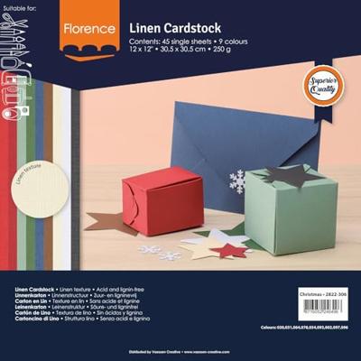Florence • linnenkarton 250g 30,5x30,5cm kerst 45x