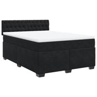Boxspring met matras fluweel zwart 140x200 cm - thumbnail