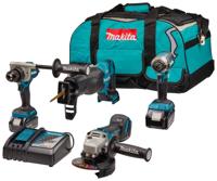 Makita DLX4157TX1 Accu Combiset 4-delig 18V 5.0Ah in Tas - thumbnail
