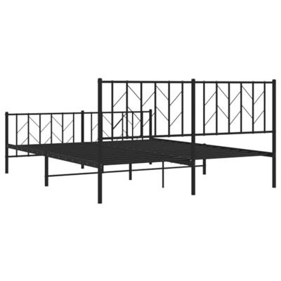 Bedframe met voetbord zonder matras metaal zwart 160x200 cm Bedframe met voetbord zonder matras metaal zwart 160x200 cm
