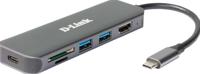 D-Link DUB-2327 6-in-1 USB-C-hub met stroomvoorziening (PD 60W), 4K HDMI, 2 USB 3.0-poorten, SD/MicroSD-kaartlezer voor pc, MacBook Pro, MacBook Air, iPad Pro, Chromebook, Surface Pro en meer - thumbnail