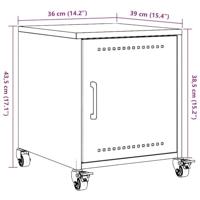 Nachtkastjes 2 st 36x39x43,5 cm staal olijfgroen - thumbnail