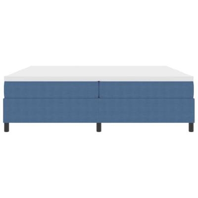Boxspringbed Blauw en Wit 200 x 200 cm Katoen Stof