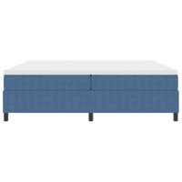 Boxspringbed Blauw en Wit 200 x 200 cm Katoen Stof - thumbnail