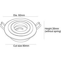 Deko Light Einbauring 80 GU5.3 110222 Plafondinbouwring LED, Halogeen GU5.3, MR16 35 W Zilver - thumbnail