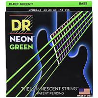 DR Strings NGB5-45 Hi-Def Neon green 45-125 set 5 snaren voor elektrische basgitaar - thumbnail