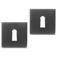 Differnz | Rozet met Sleutelgat | Gun Metal | Vierkant | 52x52mm - thumbnail