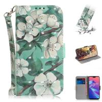 3D gekleurde tekening aquarel bloem patroon horizontale Flip lederen case voor ASUS Zenfone Max Pro (m2) ZB631KL met houder & kaartsleuven & portemon - thumbnail
