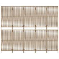 Kamerscherm 5 panelen poly rattan beige - thumbnail