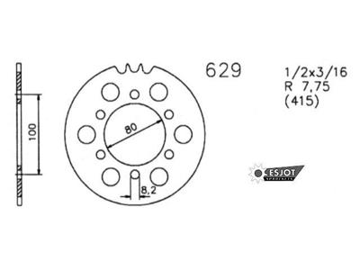 ESJOT Chain wheel 415 42z steel black