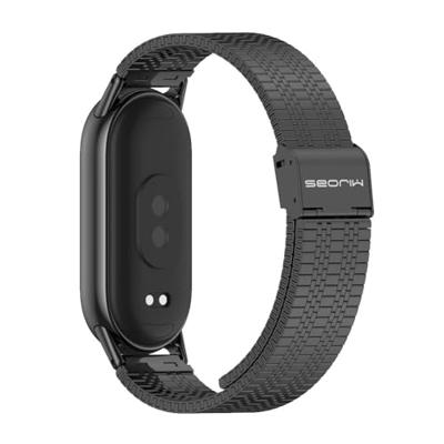 Stalen RVS band - Zwart - Xiaomi Smart Band 8 / 9 / 10