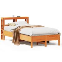 Bedframe zonder matras massief grenenhout wasbruin 100x200 cm - thumbnail