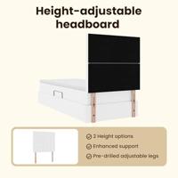 Opslag bed met matras met opslag Puur Wit 90 x 200 cm Nep Leer - thumbnail