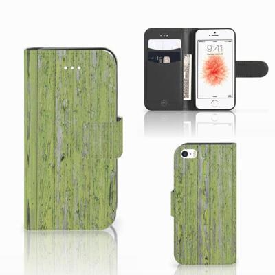Apple iPhone 5 | 5s | SE | Book Style Case | Green Wood