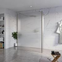 Fortifura Galeria Vrijstaande Inloopdouche - 140x200cm - Helder geribbeld - antikalk - 8mm veiligheidsglas - 2 zijwanden 40cm - wandsteunen en hoekprofielen - Geborsteld Gunmetal PVD SW927771 2x/SW797954/SW797948 2x/SW798732 2x - thumbnail