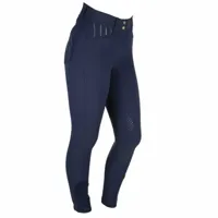 Mondoni Crystal high waist KG rijbroek donkerblauw maat:46 - thumbnail