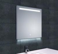 Badkamerspiegel Ambi one | 60x60 cm | Vierkant | Directe en indirecte LED verlichting | Touch button | Met verwarming - thumbnail