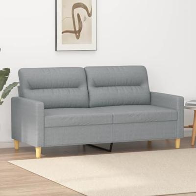 Tweezitsbank 140 cm stof lichtgrijs