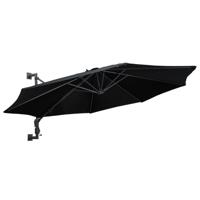 Wandparasol met metalen paal 300 cm zwart - thumbnail