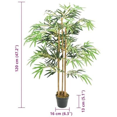 VidaXL Kunstplant bamboe 730 bladeren 120 cm groen
