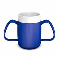 Ornamin drinkbeker dubbelhandvat met Conische binnenbeker blauw inhoud 160 ml - thumbnail