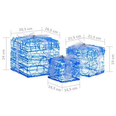 VidaXL Kerstverlichting geschenkdozen 3 st decoratief acryl koudwit