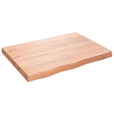 Tafelblad 80x60x(2-6) cm behandeld massief eikenhout lichtbruin