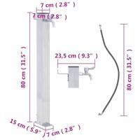 Waterzuil vierkant 80 cm roestvrij staal - thumbnail