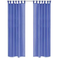 VidaXL Gordijnen voile 140x175 cm koningsblauw - thumbnail