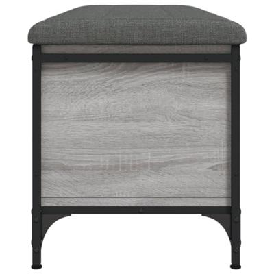 Opbergbankje 102x42x45 cm bewerkt hout grijs sonoma eikenkleur