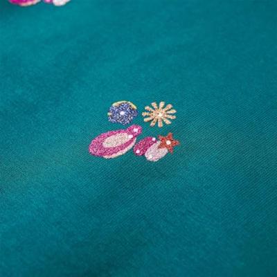 Kindertrui met glitterprint 104 donkergroen Kindertrui met glitterprint 104 donkergroen