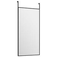 VidaXL Deurspiegel 30x60 cm glas en aluminium zwart - thumbnail