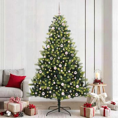 Kunstkerstboom met scharnier 300 LEDs Groen 240 cm PVC en PE